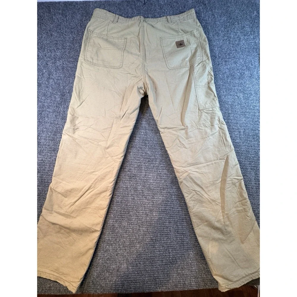 Field & Stream Pants Men 36x32 Tan Carpenter Duck Canvas Quilt Fleece Lined Work